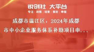 成都市溫江區：2024年成都市中小企業服務體系補助項目申報工作其他事項獎補政策