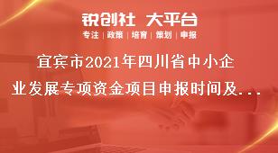 宜賓市2021年四川省中小企業發展專項資金項目申報時間及要求獎補政策